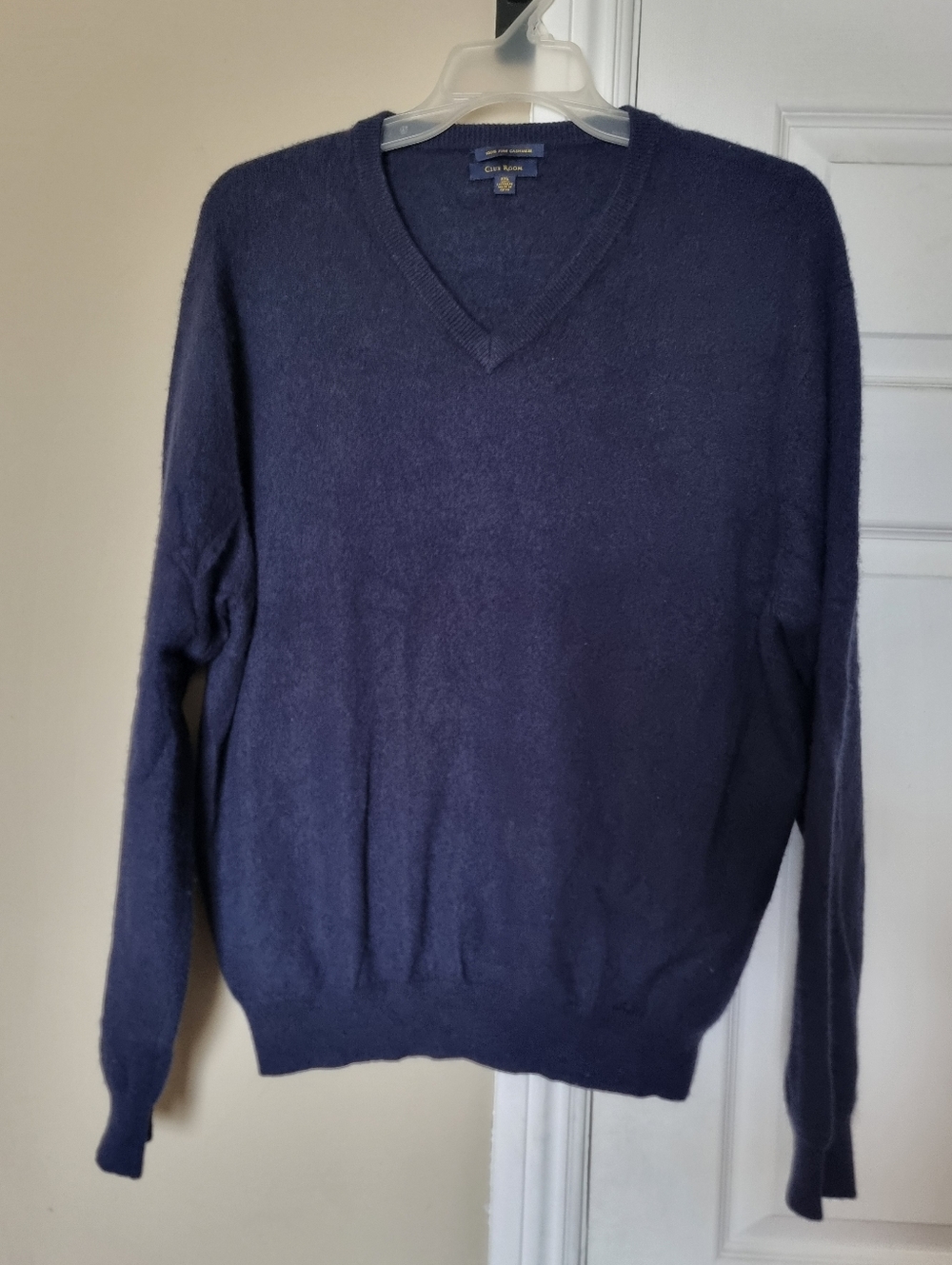 Club Room Deep Navy V-Neck Cashmere Sweater Size Xxl